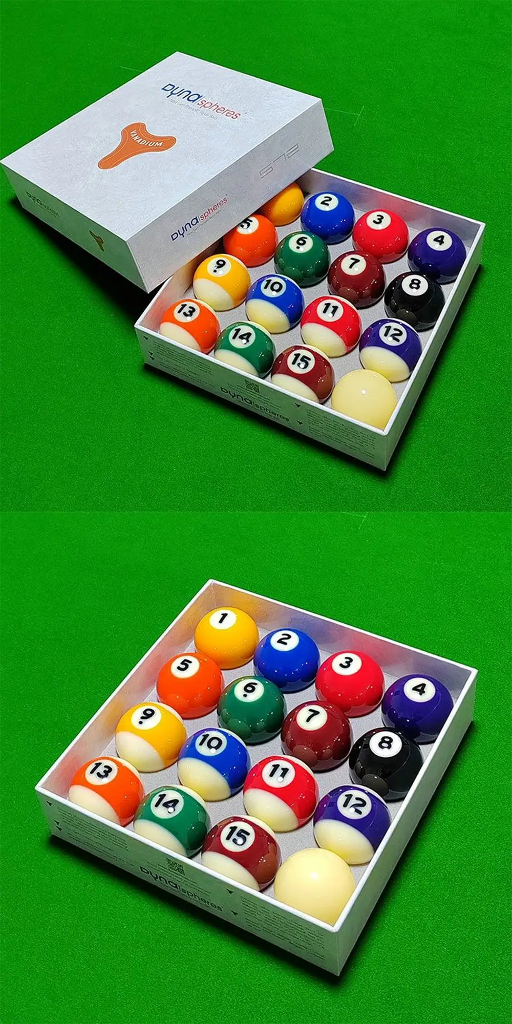 DYNASPHERE Phenolic Billiard Pool Ball Set 2-1/4"(Vanadium )