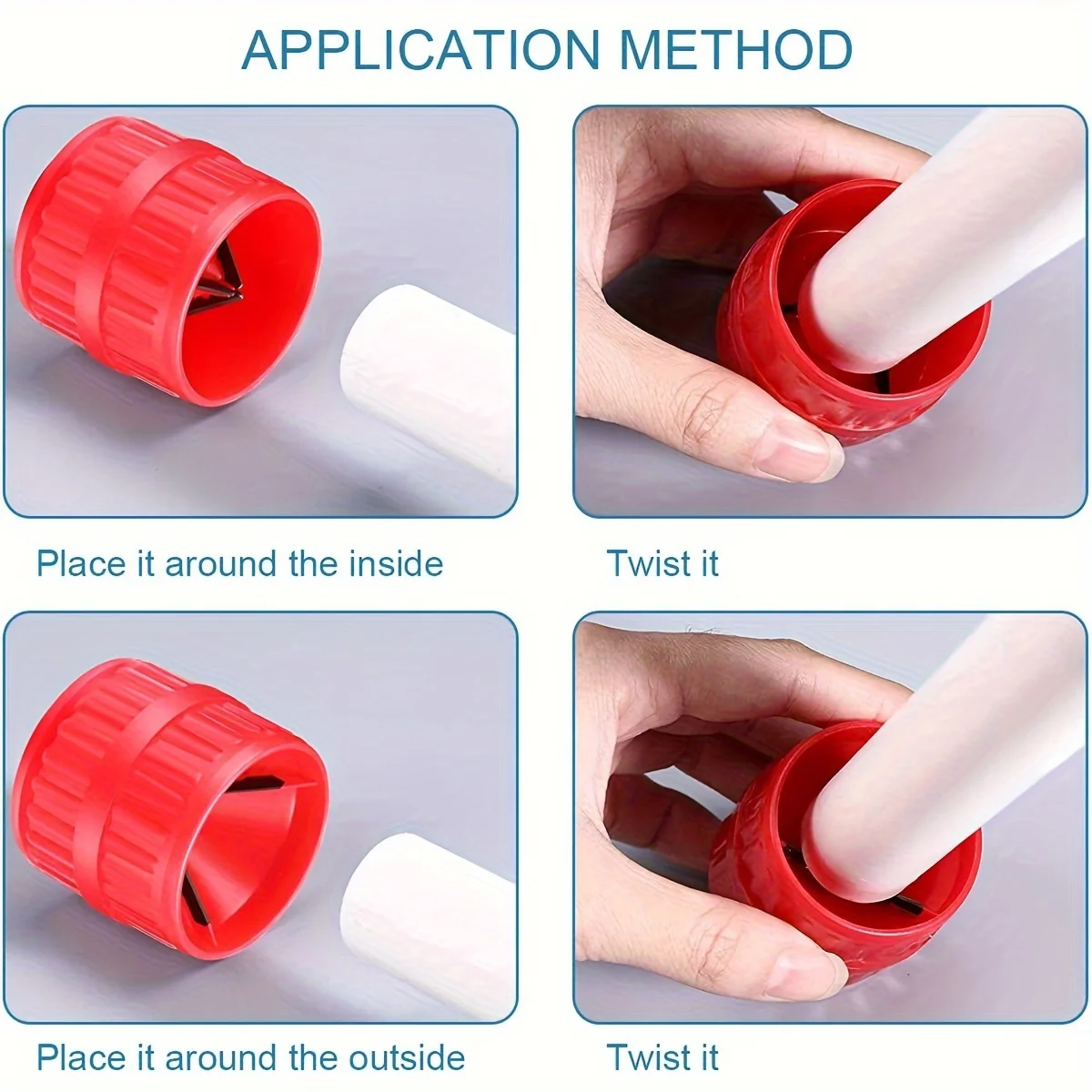Pipe Deburring Reamer Red Inner-Outer Reamer Tubing Chamfer Tool For PVC Copper Aluminum Tubes Handy Tool or reamer durable use