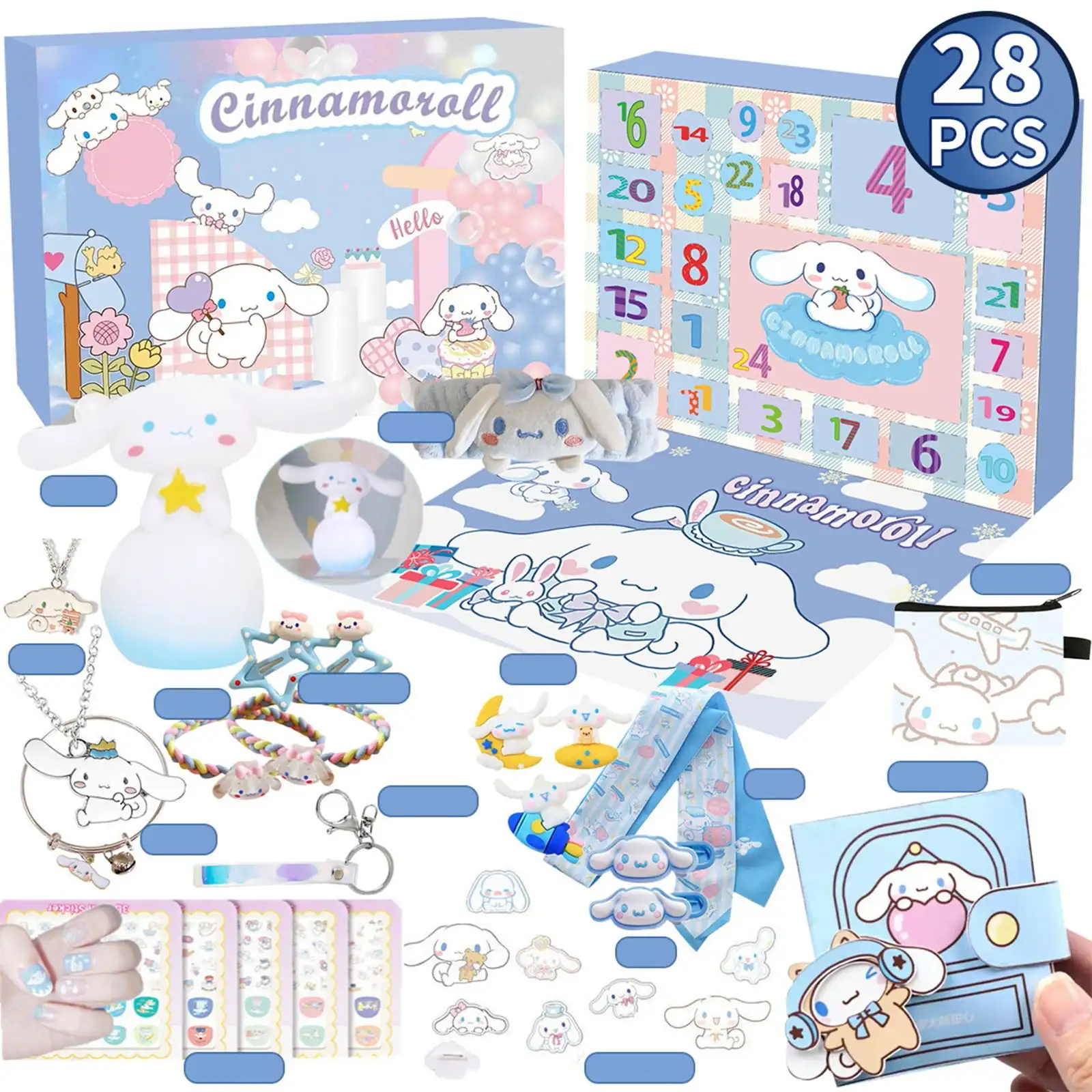 Cinnamoroll Christmas Advent Calendar Kawaii Anime Cartoon Random Figure Ornament Keychain Gift Children Toy christmas advent calendar