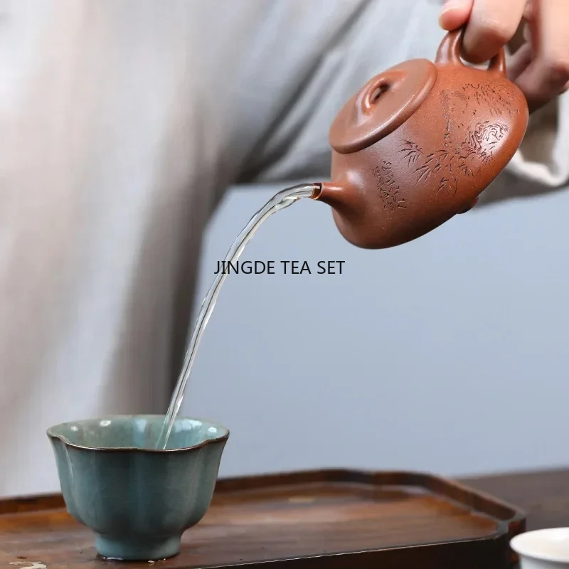 170ml Yixing Yixing Purple Clay Teapot Mineral Red Mud Handmade Stone Spoon Beauty and Health Teapot China