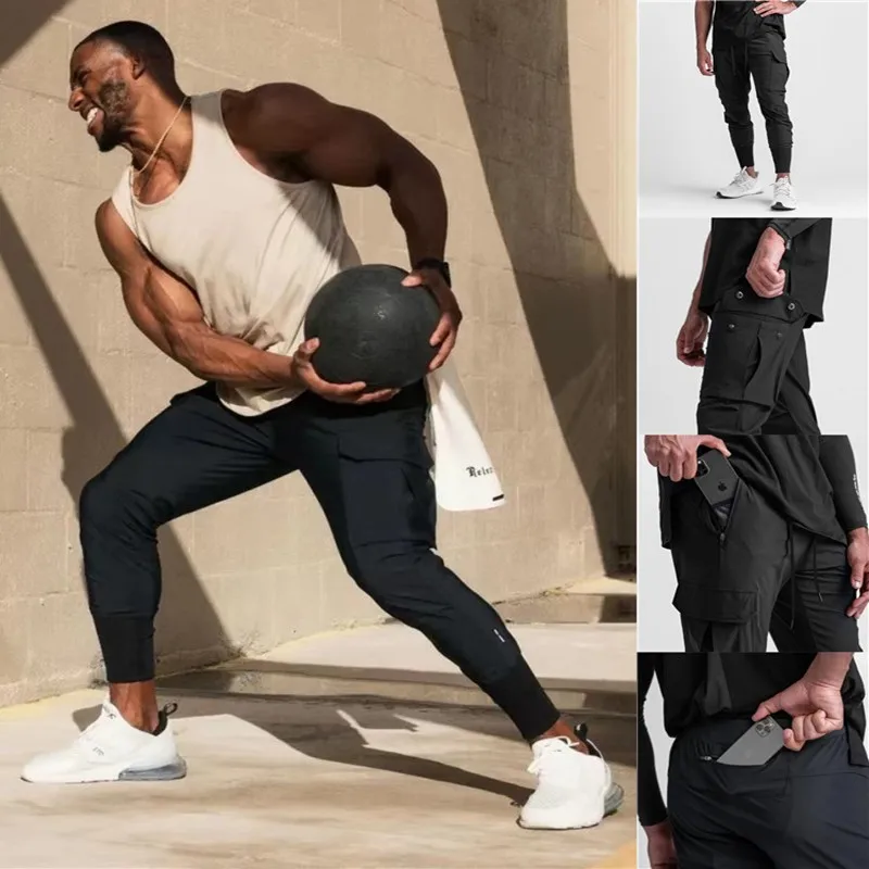 Y2K Mens New Gym Jogging Black Pants Sweatpants Men Casual Cargos Trousers Vintage Straight Basketball Sport Pant Pantalon Homme