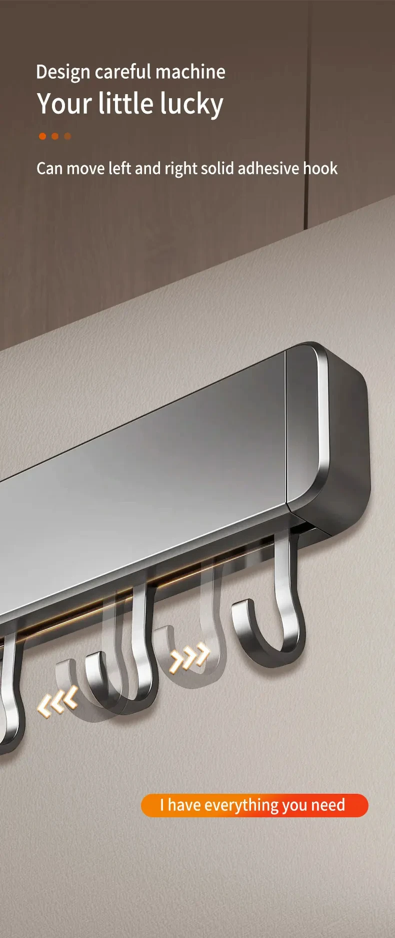 Description Picture 4 of itemKitchen Storage Rack Non-perforated shelves Kitchen Utensil Accessories Wall Mounted with Movable hook Spoon Holder Organizer