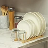 Dish Drainer Plate Rack Bamboo Shelf Cups Display Stand Drainer Holder Pan Cover Drying Organizer Kitchen Accessory 2