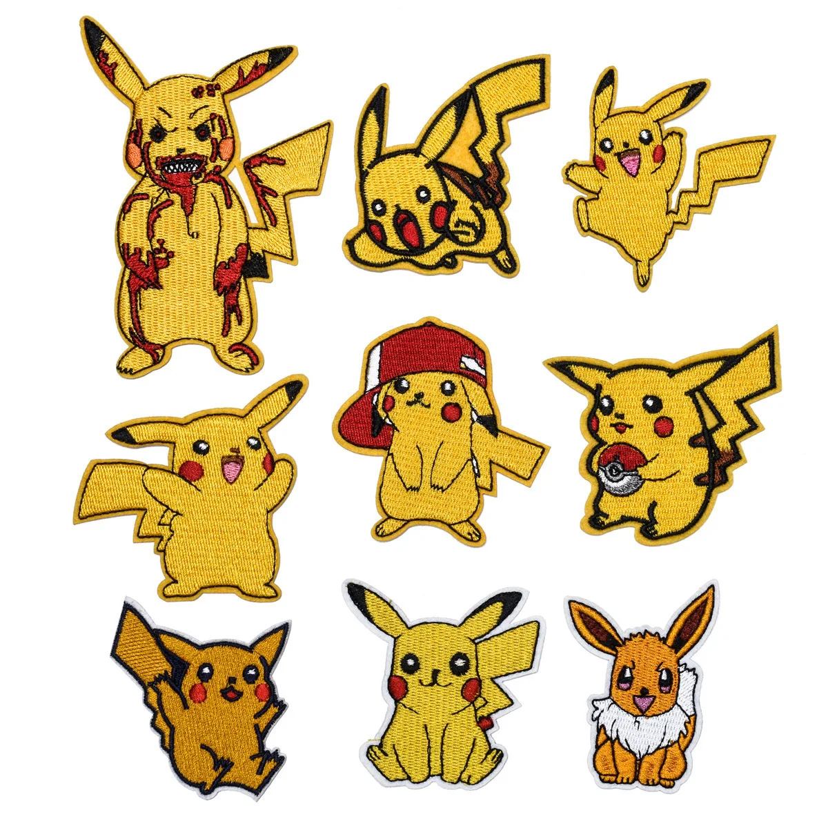 

Cartoons Pikachu Game monster Character DIY For on Sew Clothing iron on Embroidery Patch T Shirt Ironing Appliques Badge