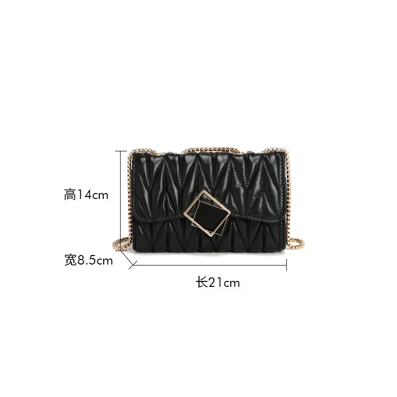 Women's Bags 2024 Fashion Trend Chain Pleated Shoulder Crossbody Bag  Luxury Bags