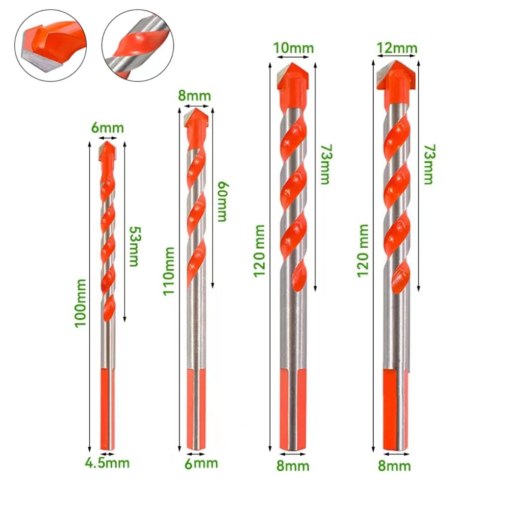 1-10PCS 텅스텐 카바이드 석재 드릴 비트 세트 금속 강철 도자기 세라믹 타일 콘크리트 벽돌 목재 6-12mm 드릴링 도구