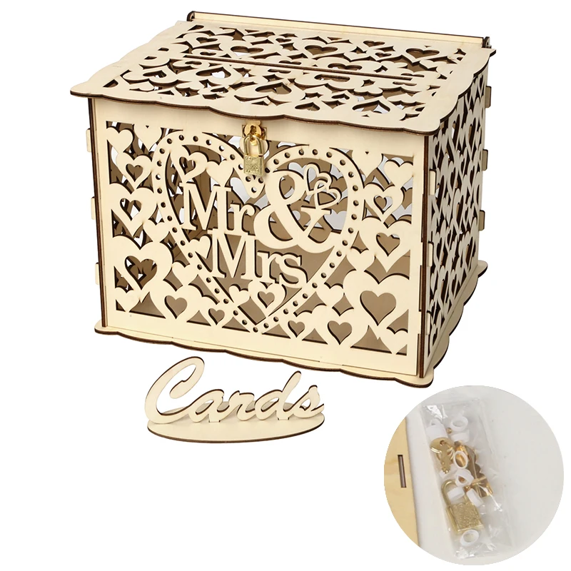 New DIY Rustic Wedding Card Box Wooden Wedding Card Boxes Money