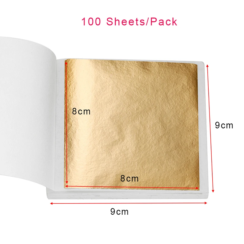 100Sheets Imitation Gold Foil Paper Leaf Gilding Epoxy
