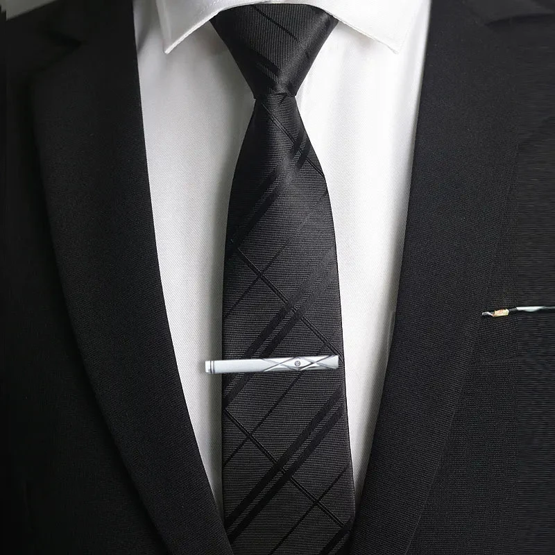 

High Brand Silver Electroplated Sandblasting Dot Drill Tie Clip For Business Suit Men'S Groom'S Wedding Metal Tie Clip