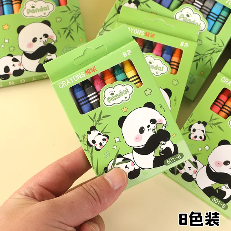 8/12 Colors Cartoon Panda Multi-Color Crayons Creative Gift Students Children Painting Stationery Washable Oil Painting Stick colored crayons oil painting sticks children painting supplies
