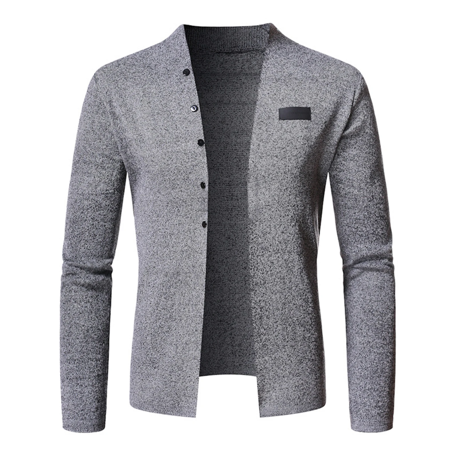 Buttons Men Cardigan Front Open Sweater 