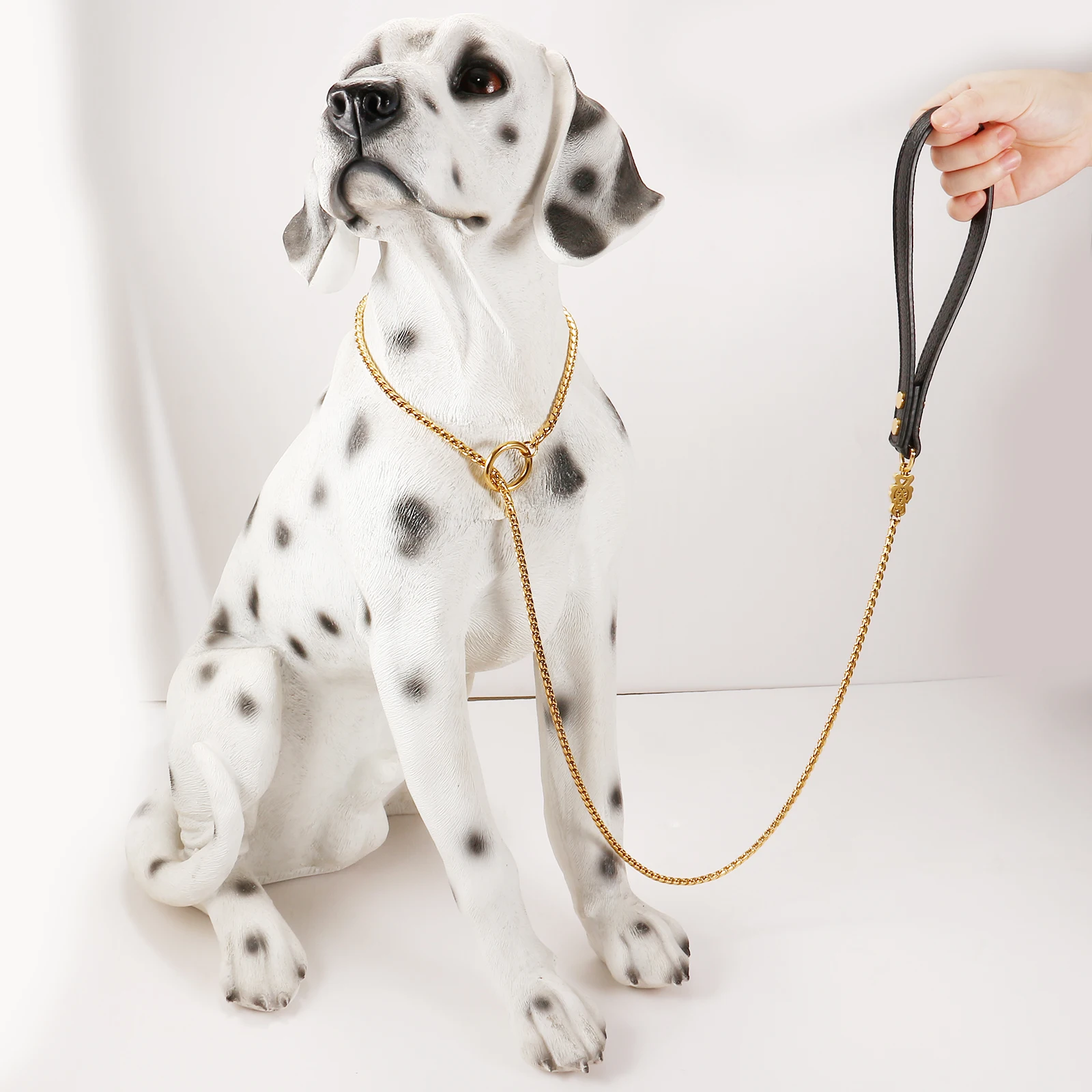 

316L Stainless Steel Dog Collar and Leash Cuban Link Dog Chain Necklace for Pet Dog Gold Silver Color Jewelry Sturdy Accessories