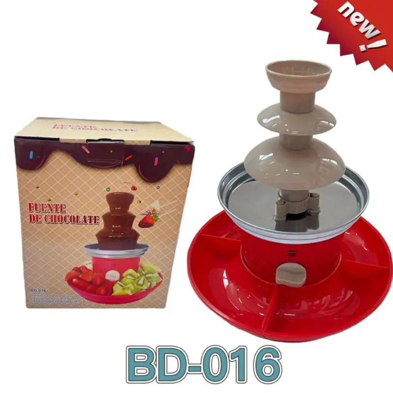 110V/220V home Stainless steel Triple chocolate fountain machine mini melting pot Electric party Fruits fuente de chocolates
