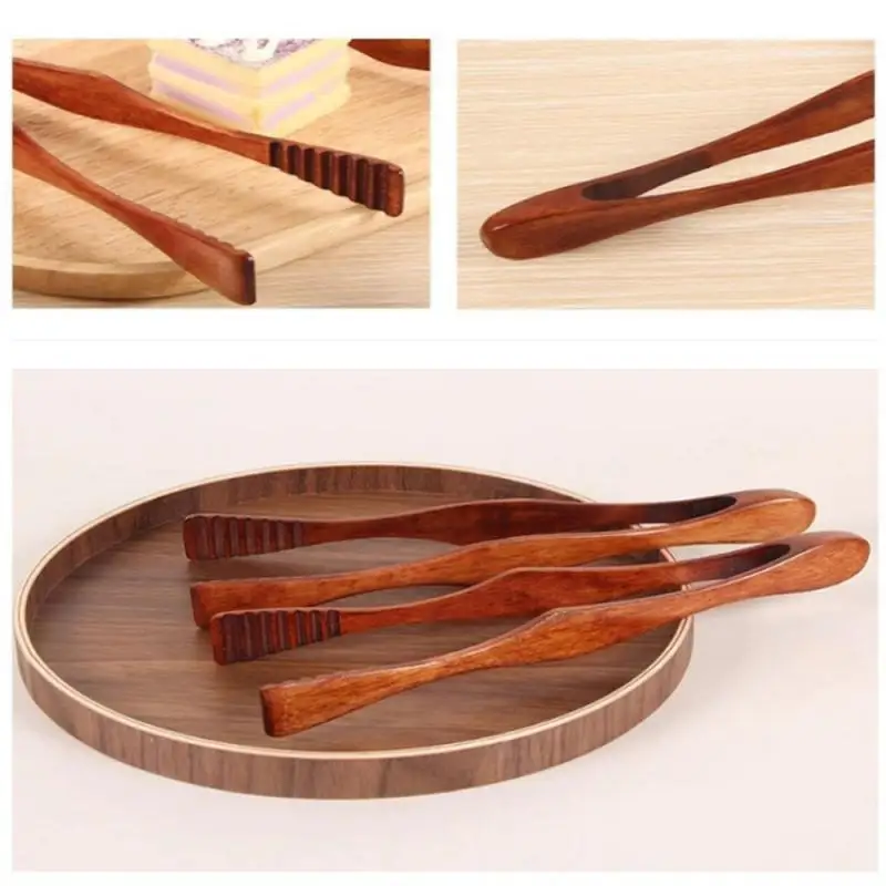 Bread Small Convenient Security Portable Home Salad Clip Simple Health Kitchen et Fashion Food Clip Wood