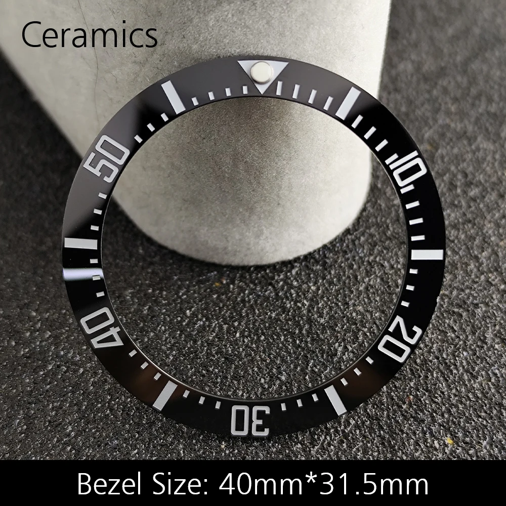 Blue Luminous Ceramic/Aluminum Watch Bezel Insert - Sloping 40mm