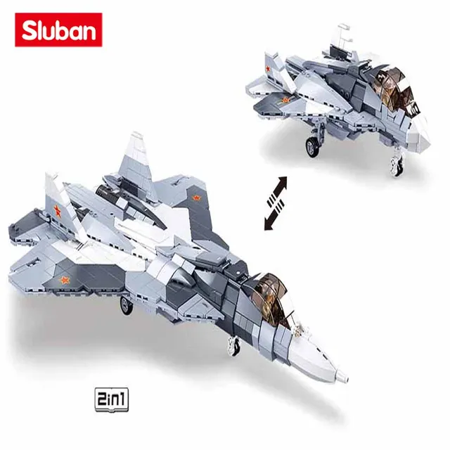 Sluban Kids SLU08637 Army Aircraft Fighter Jet Tank Building Blocks 44 Pcs  set Building Toy Army Fighter Jet 