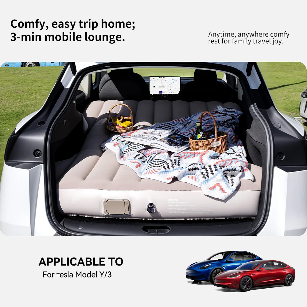 Matelas Gonflable Pour Tesla Model Y - Camping Voyage SUV - Taille Full Navy - Umbrauto