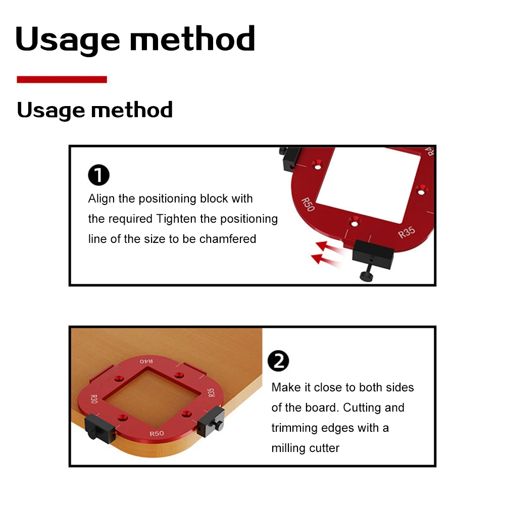 Woodworking Fillet Positioning Mold Wardrobe Corner Fillet Mold Trimming Machine Template Tool R Corner Arc Template Alloy