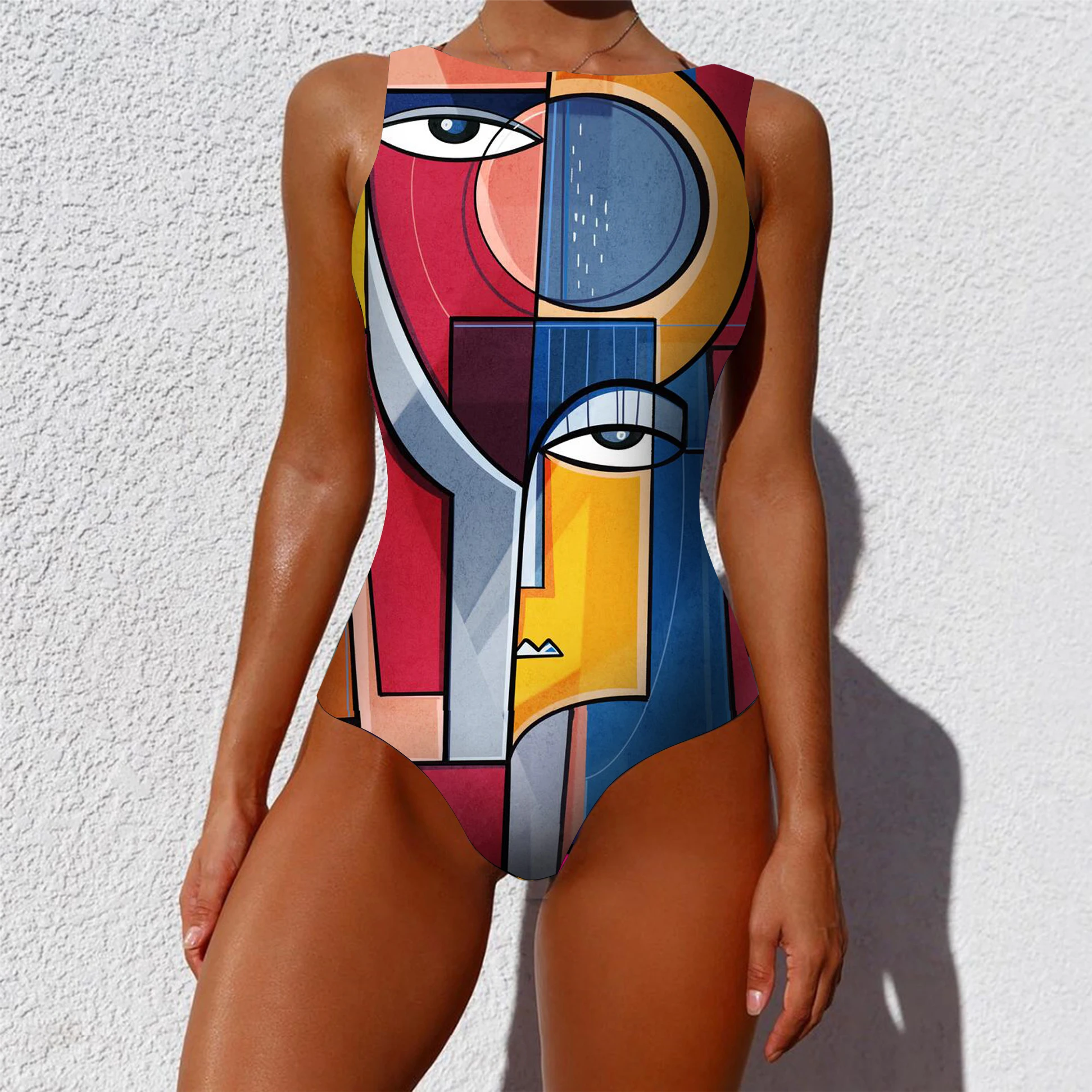 2024 New Printed One-piece Swimsuit Classic Printed Lace Up Swimsuit Women's Push Up Flower One-piece Suit Beach Wear For Female - Image 5