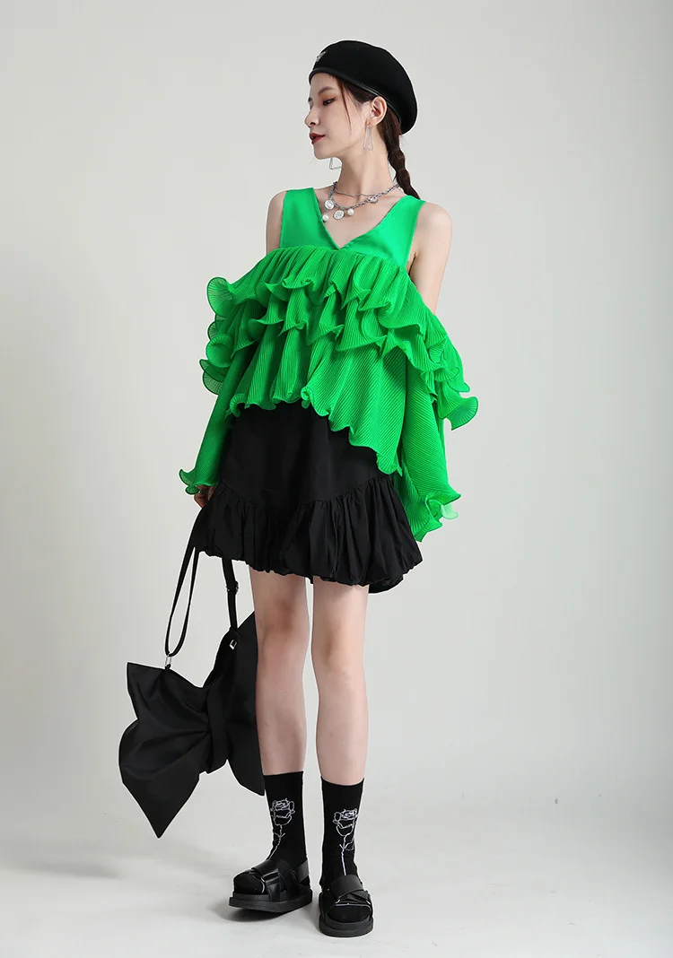 RSC Women Loose Fit Solid Mini Length A-line Pleated Skirt Office Lady Style Slim Wild Fashion Tide Spring Summer 2022 RS0212 white tennis skirt