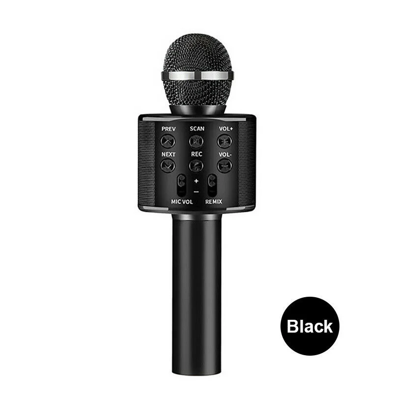 WS858 Professional Bluetooth Wireless Microphone USB Handheld Karaoke Home KTV Mic Speaker For Music Player Singing Recorder