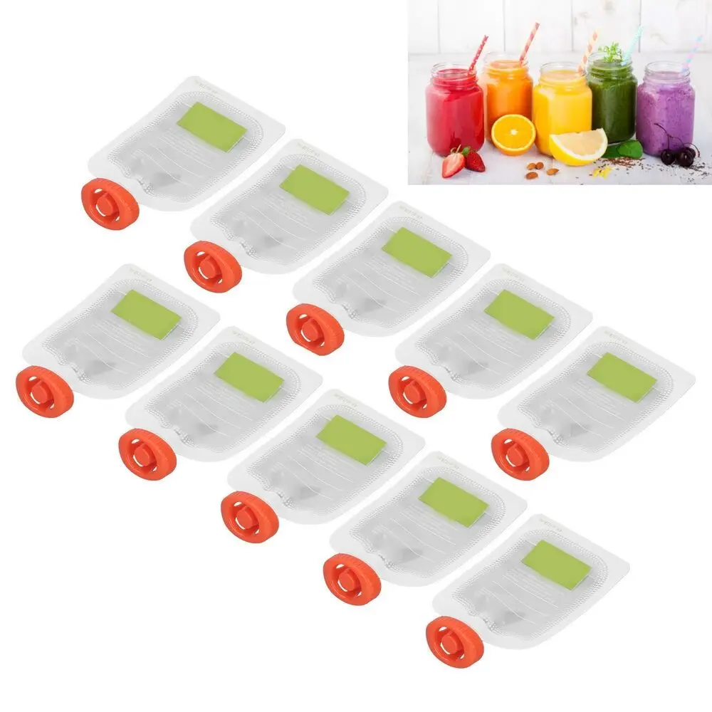 

10Pcs Manual Reusable Complementary Food Fruit Puree Kitchen Dispenser Squeeze Pouches Pouch Bag Food Storage Bag