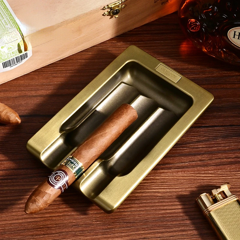 

CIGAR ASHTRAY titanium metal three caliber CIGAR ASHTRAY living room decoration