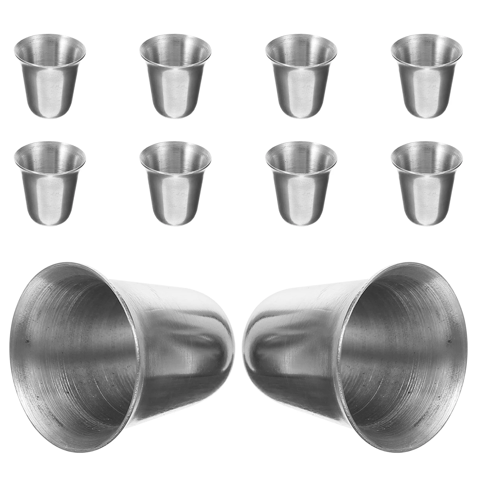 10 Pcs Stainless Steel Communion Cups Religious Drinking Mugs Coffee Camping Kitchen Dining Bar Metal Chalice Glassware Silver