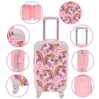 Mini Luggage Doll Accessories Suitcase Cute Anime Printing Unicorn/Cat For 30Cm Duck lalafanfan/18 inch Girl's/Paola Reina dolls 2