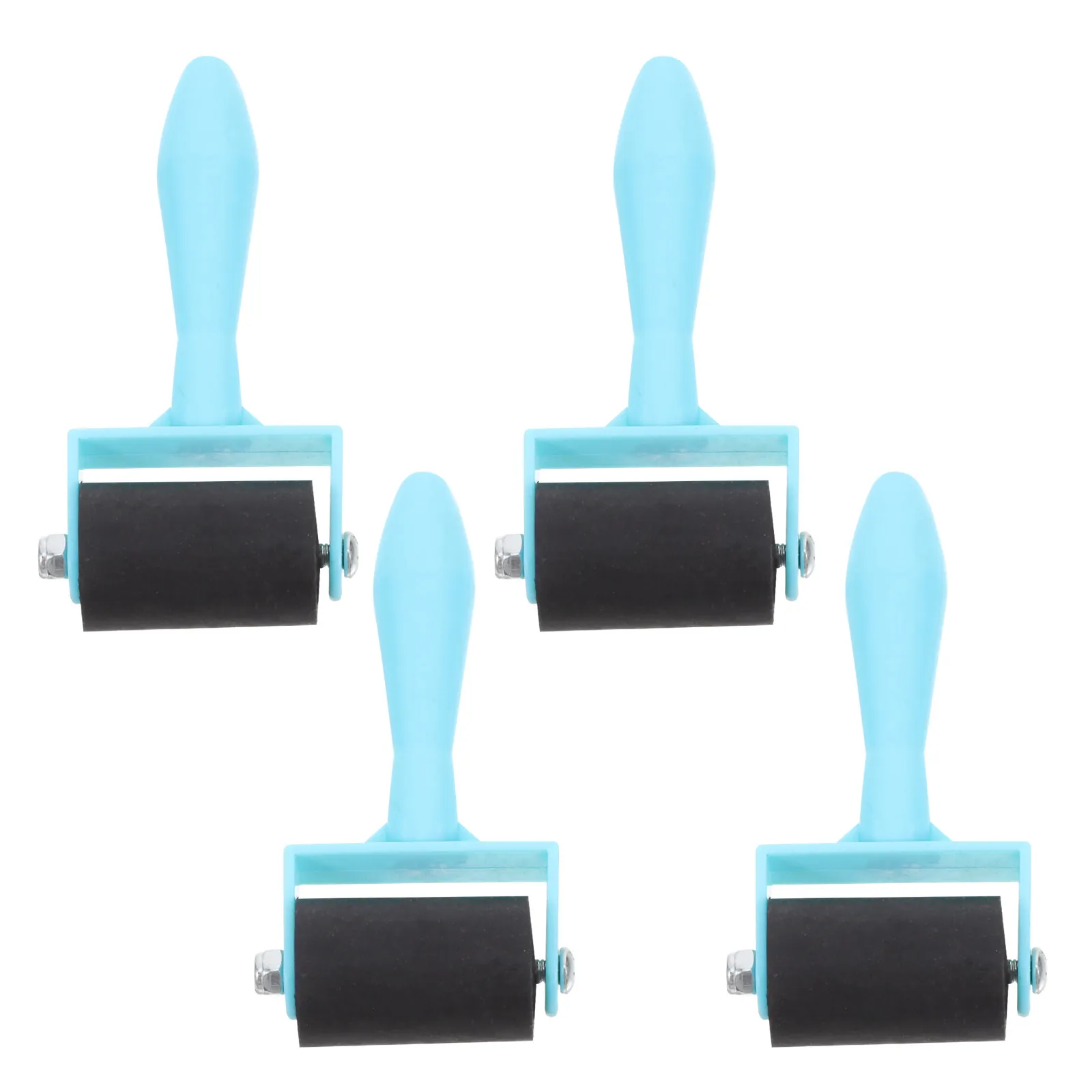 4Pcs 다이아몬드 드로잉 롤러 고무 브레이어 인쇄용 잉크 블록 스크랩북킹 오일용 내마모성 휴대용 공예 롤러