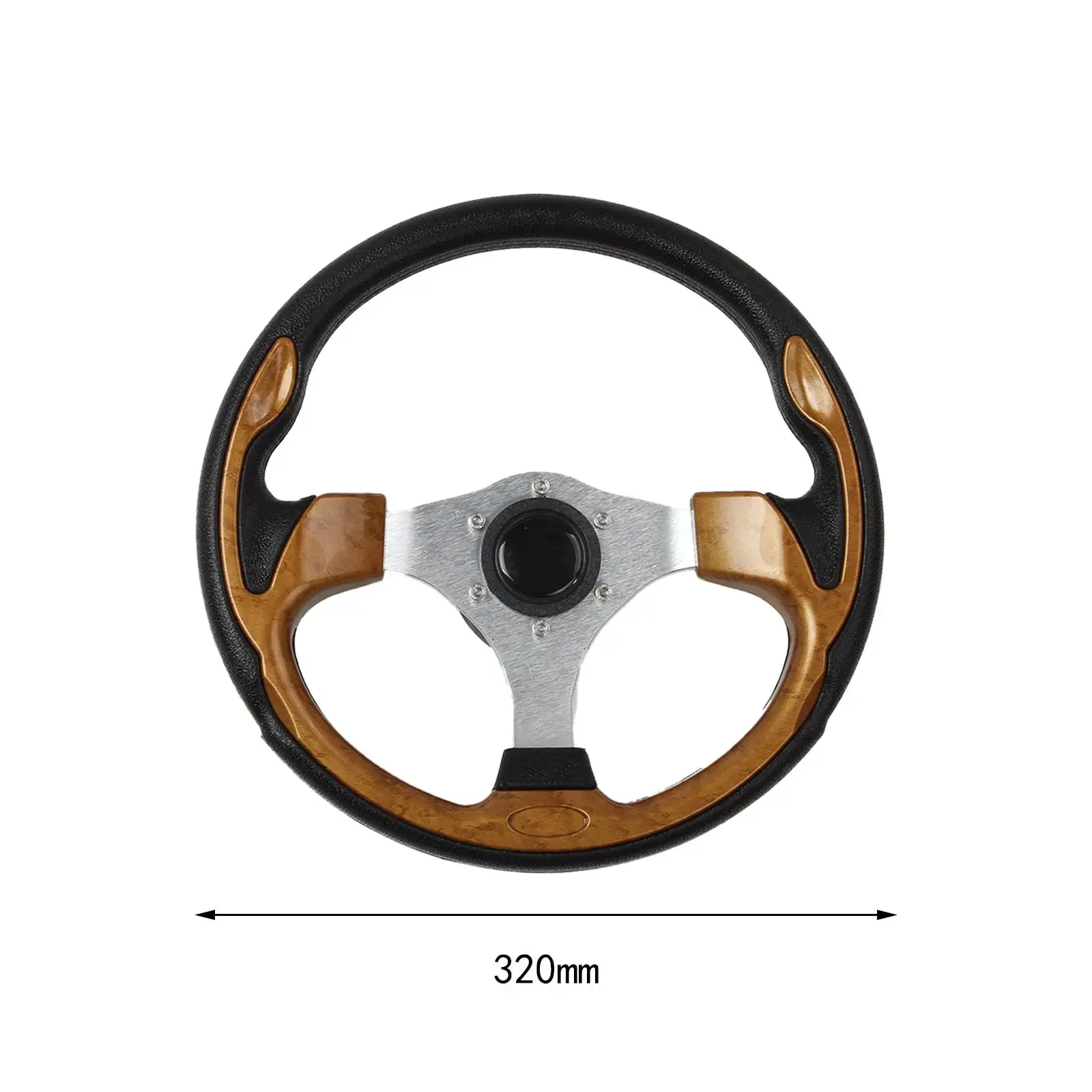Marine Boat Steering Wheel Nonslip Aluminum Frame 3 Spoke Universal Fitment for Yachts Vessels Equipment