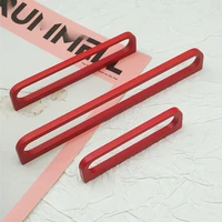 Matte Red ตู้จับห้องนอนที่เรียบง่ายตู้เสื้อผ้าดึงตู้ครัวลูกบิดประตูโมเดิร์นสังกะสีอัลลอยด์เฟอร์นิเจอร์ฮาร์ดแวร์ 3