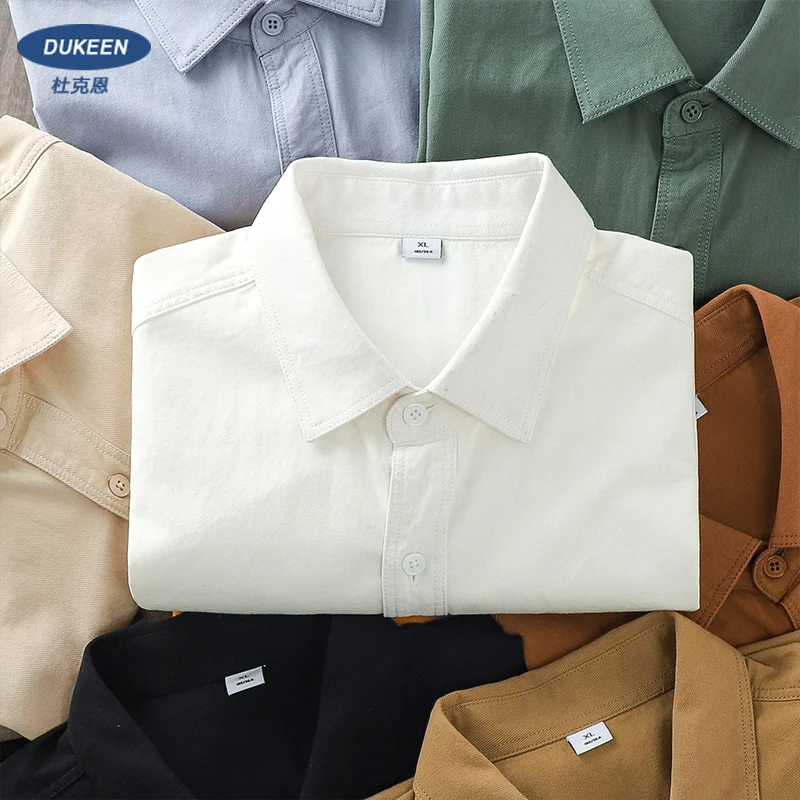 Cotton Shirt Short-Sleeved Mens Summer Retro Solid Color casual short sleeved shirt,short sleeved shirt,button down shirt