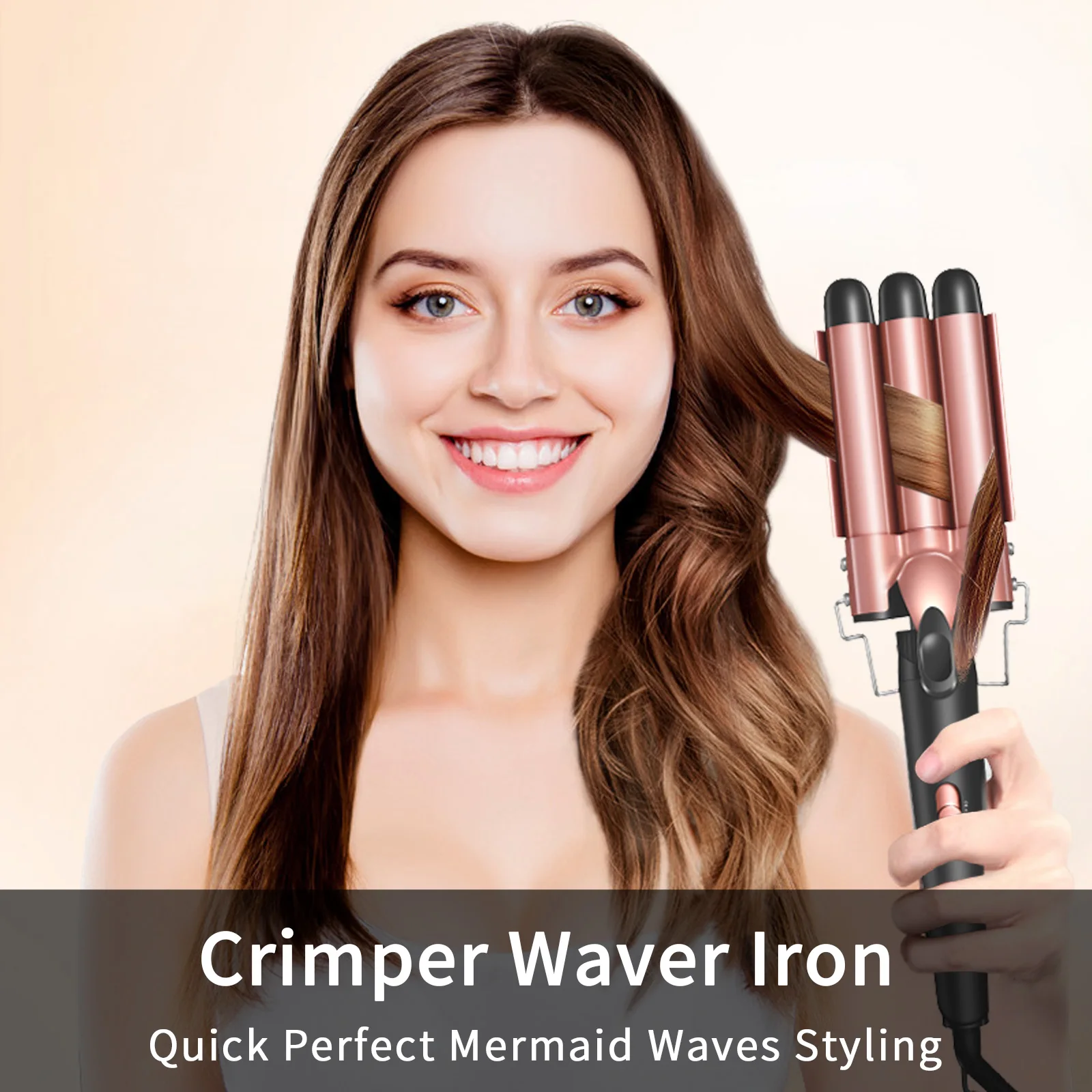 Hair Curler hair curler hair iron 5 in 1 Hair Waver Curling Iron 3 Barrel Hair Crimper with Fast Heating Up 0.4-1.25 Inch Crimper Wand Curler for All Types