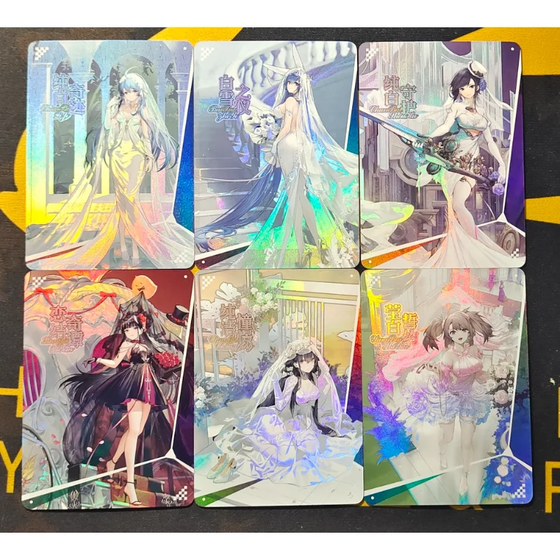 

6pcs/set DIY anime Azur Lane game peripheral wedding edition Kawaii sexy beauty HMS Ark Royal boy hobby collection toy gifts