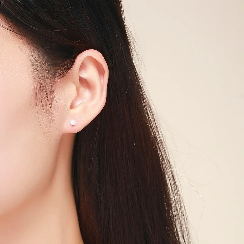여자를위한 귀여운 빵 유형 담수 진주 스크류 백 스터드 귀걸이 여자 피어싱 쥬얼리 Orecchini