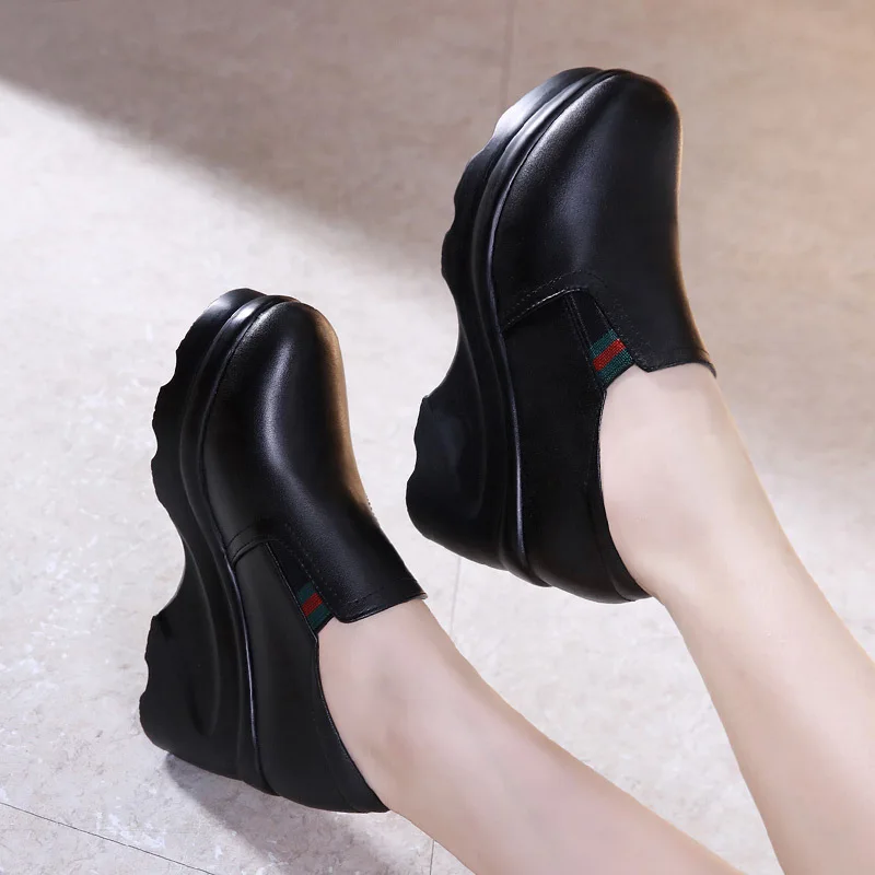 Small Size 32-43 Platform Heel Wedge Shoes Pumps Black Waterproof High Heels Ankle Boots Female Round Toe Fashion Casual Shoes