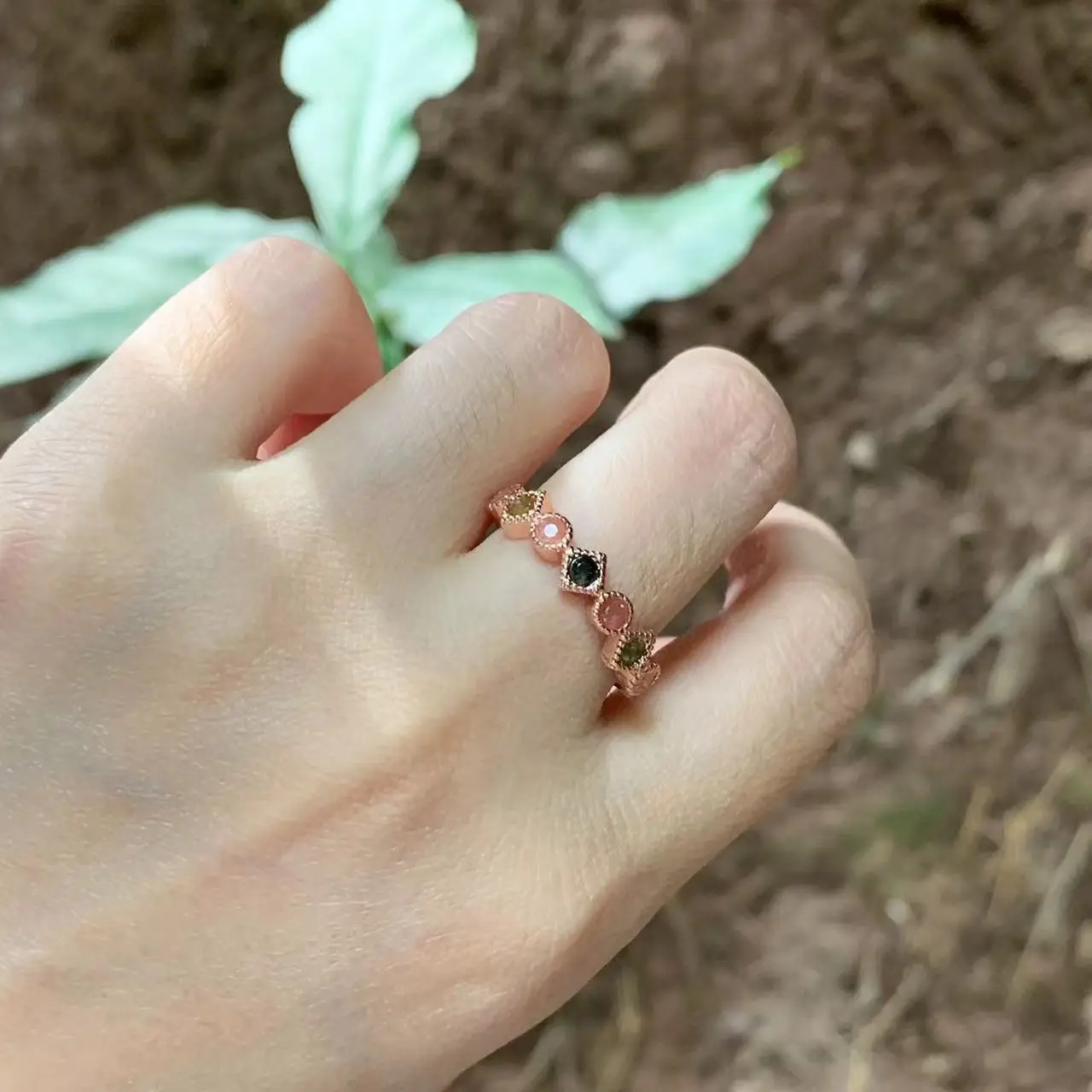 MM Natural Tourmaline Ring Adjustable Female Ring Jewelry for Women Gift Wholesale High Quality Vintage Fine