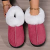2024 Winter Warm Fur Indoor Home Slippers Women Faux Suede Closed Toe Couple Slippers Woman Comfort Soft Sole House Shoes Slides 5