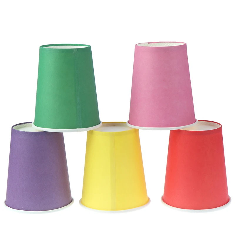 Color Disposable Cups Handmade Paper Kindergarten DIYCoffee Cup Materials Household Kitchen Accessories 10pcs