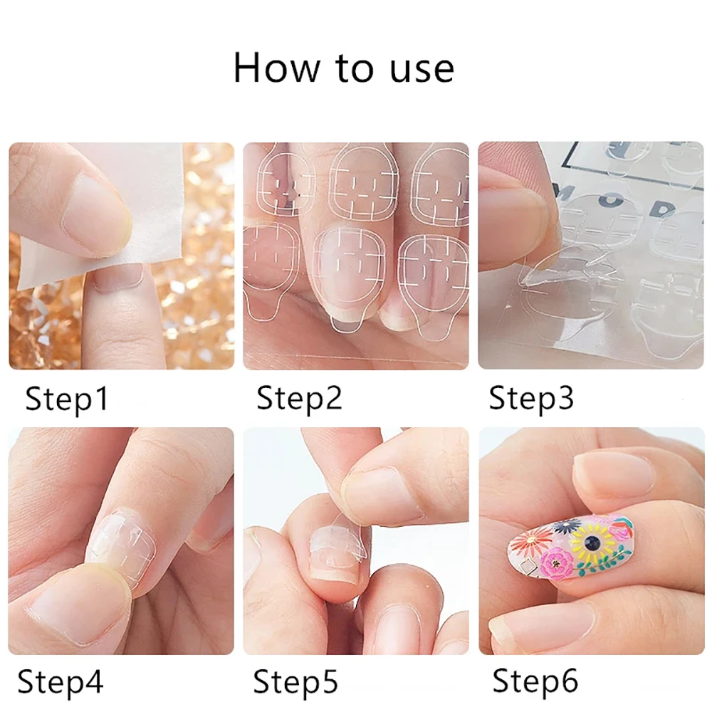 Jelly Gel Glue Nail Sticker Double Sided False Nail Art Adhesive Tape Glue Sticker Fake 240pcs/ 10 sheets nail stickers,nail art tools,nail decals