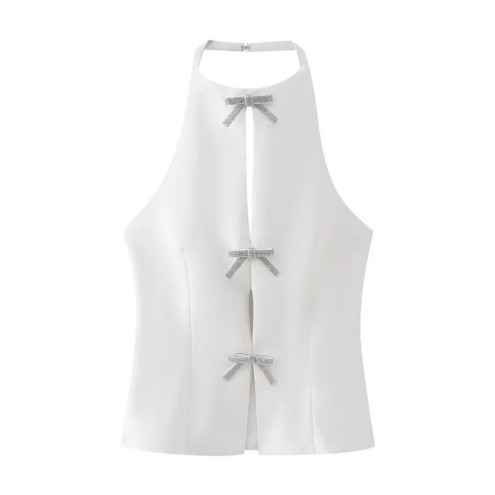 

Womens Fashion Backless Sexy Bow Halter Neck Top Vest
