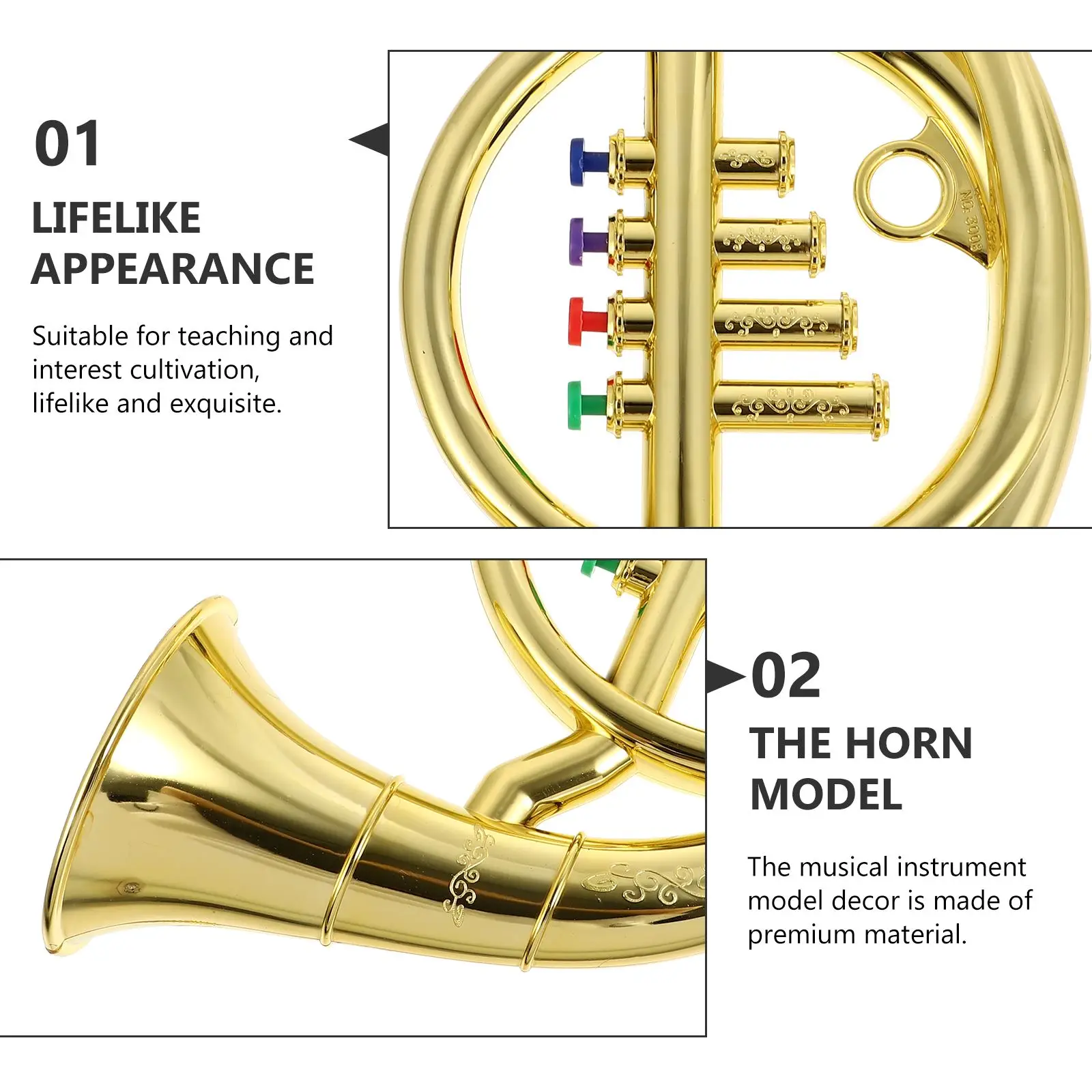 Kids French Horn Model Musical Toys Trumpet Instrument Saxophone