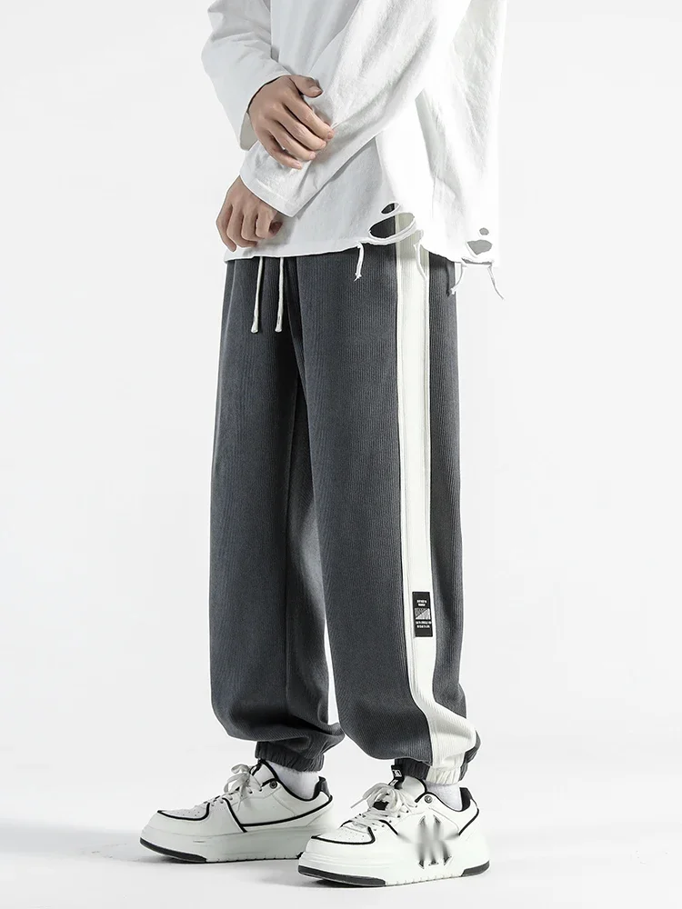 Retro sports casual pants, men's and women's loose and versatile leggings, street slimming pants