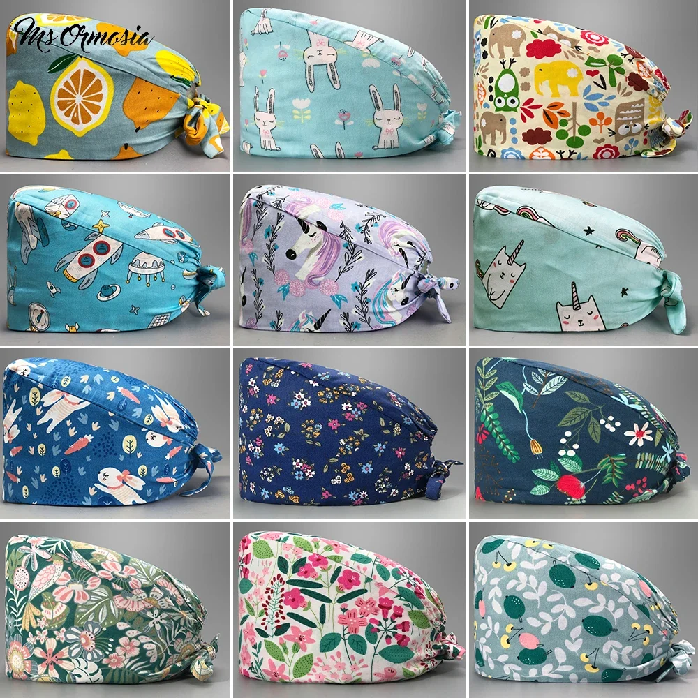Hospital Nurse Scrubs Cap Donna Estetista Scrub Hat Pet Shop Chirurgia Cap Dentista Cap Doctor Scrub Cap Capelli Lunghi Accessori Per Cappelli