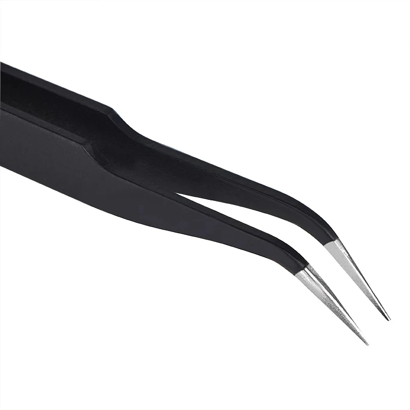 JCD Anti-static ESD Stainless Steel Tweezers Maintenance Tools Industrial Precision Curved Straight Tweezers Solder Repair Tools