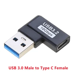 Right Angle Micro USB Male to USB - C Female Extension Adapter (75 - C)