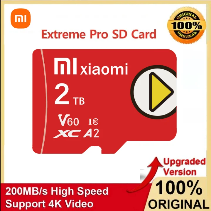 Xiaomi Camera Sd Card 2Tb 1Tb 512Gb U3 Flash Memory Card Mini Card Class10 Micro Tf/Sd Card Per Scheda Di Memoria 256Gb 128Gb Tf Card