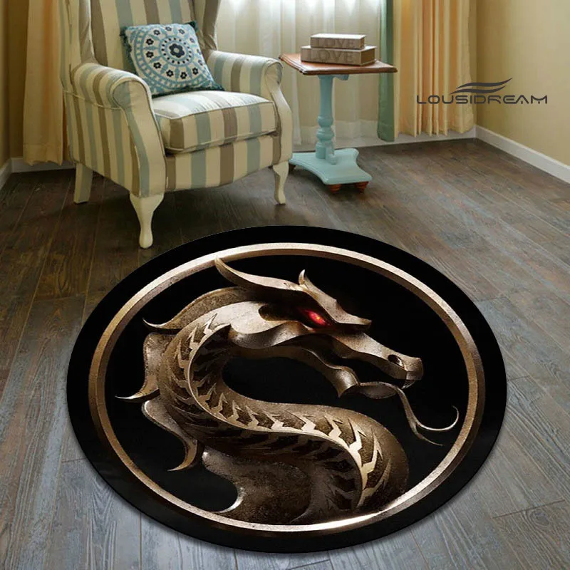Mortal Kombat Cartoon Round Carpet Anti-slip Floor Mat Living Room Bedroom Photography Props floor mat plush rug decorative carpet silk wool rug plush carpet non slip carpet