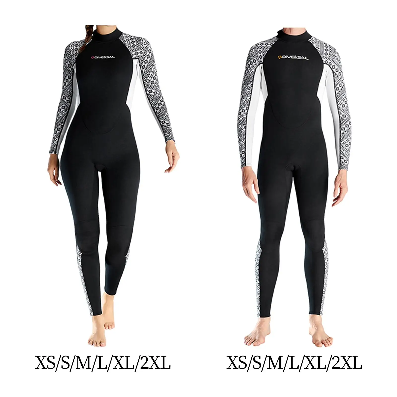 

Wetsuit for Adult 3mm Neoprene Waterproof Back Zipper Coldproof Surfing Suit for